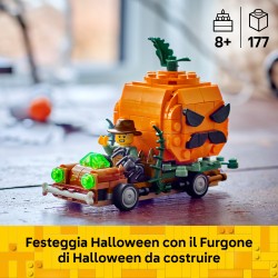 LEGO 40822 Furgone di Halloween Giocattolo, Kit Arti e Mestieri con Zucca e Minifigure del Contadino, Regalo per Bambini 8+