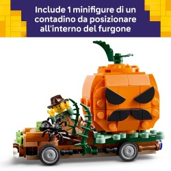 LEGO 40822 Furgone di Halloween Giocattolo, Kit Arti e Mestieri con Zucca e Minifigure del Contadino, Regalo per Bambini 8+