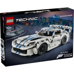 LEGO Technic 42234 Auto Sportiva Dodge Viper GTS-R, Macchina Giocattolo con Motore V10, Sterzo e Differenziale, Regalo da 10+