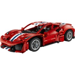 LEGO Technic 42235 Auto Ferrari 488 PISTA, Macchina Giocattolo con Motore V8, Sterzo e Differenziale, Regalo per Bambini 9+