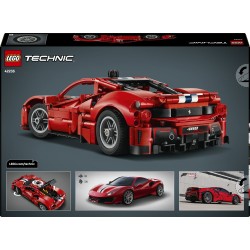 LEGO Technic 42235 Auto Ferrari 488 PISTA, Macchina Giocattolo con Motore V8, Sterzo e Differenziale, Regalo per Bambini 9+