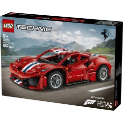 LEGO Technic 42235 Auto Ferrari 488 PISTA, Macchina Giocattolo con Motore V8, Sterzo e Differenziale, Regalo per Bambini 9+