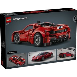 LEGO Technic 42235 Auto Ferrari 488 PISTA, Macchina Giocattolo con Motore V8, Sterzo e Differenziale, Regalo per Bambini 9+