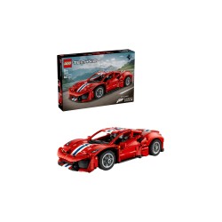 LEGO Technic 42235 Auto Ferrari 488 PISTA, Macchina Giocattolo con Motore V8, Sterzo e Differenziale, Regalo per Bambini 9+