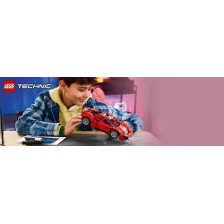 LEGO Technic 42235 Auto Ferrari 488 PISTA, Macchina Giocattolo con Motore V8, Sterzo e Differenziale, Regalo per Bambini 9+