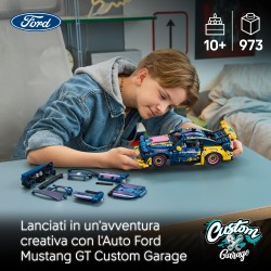 LEGO Technic 42236 Auto Ford Mustang GT Custom Garage GT, Giocattolo con Motore V8, Sterzo HOG, Parti Intercambiabili, da 10+