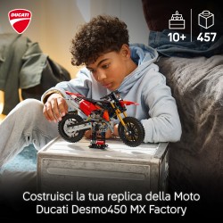 LEGO Technic 42238 Moto Ducati Desmo450 MX Factory, Kit di Modellismo con Moto Giocattolo da Collezione, Regalo Bambini 10+