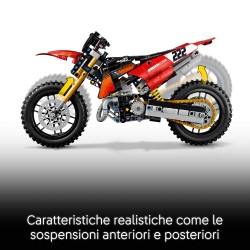 LEGO Technic 42238 Moto Ducati Desmo450 MX Factory, Kit di Modellismo con Moto Giocattolo da Collezione, Regalo Bambini 10+