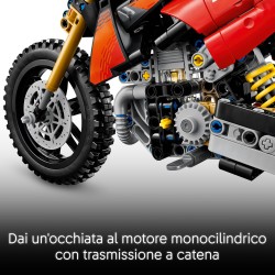 LEGO Technic 42238 Moto Ducati Desmo450 MX Factory, Kit di Modellismo con Moto Giocattolo da Collezione, Regalo Bambini 10+