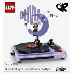 LEGO Editions 43029 La Mezzaluna del Concerto di Olivia Rodrigo, Kit con Giradischi, Vinile e Minifigure, Regalo da 14+ Anni