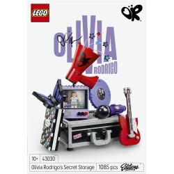 LEGO Editions 43030 La Valigetta Segreta di Olivia Rodrigo, Valigia Giocattolo con Microfono, Disco, Megafono, TV, Regalo 10+