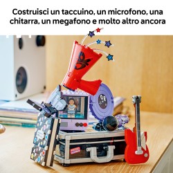 LEGO Editions 43030 La Valigetta Segreta di Olivia Rodrigo, Valigia Giocattolo con Microfono, Disco, Megafono, TV, Regalo 10+
