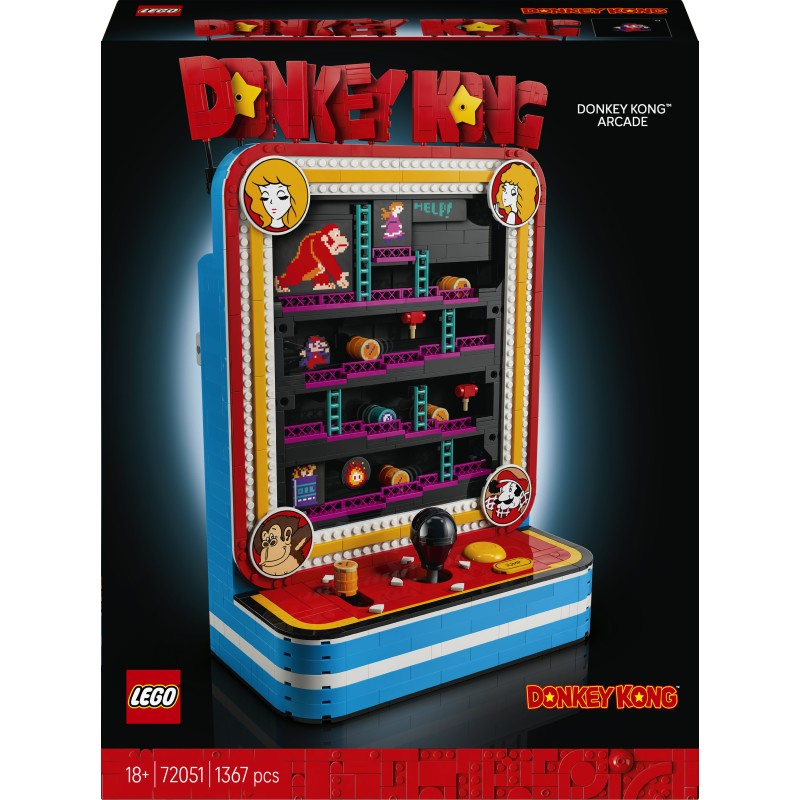 LEGO Super Mario 72051 Donkey Kong Arcade, Kit Modellismo per Adulti con Joystick e Barili, Idea Regalo da Collezione per Fan