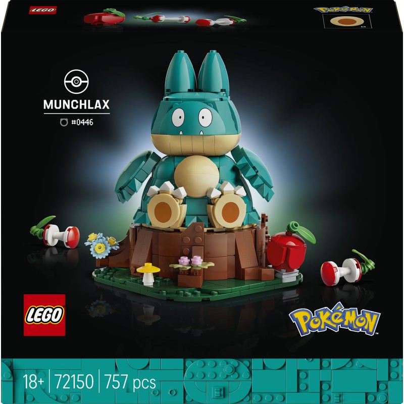 LEGO Pokémon 72150 Munchlax, Action Figure da Costruire per Adulti con Arti e Testa Snodabili, Regalo per Gamer da Collezione