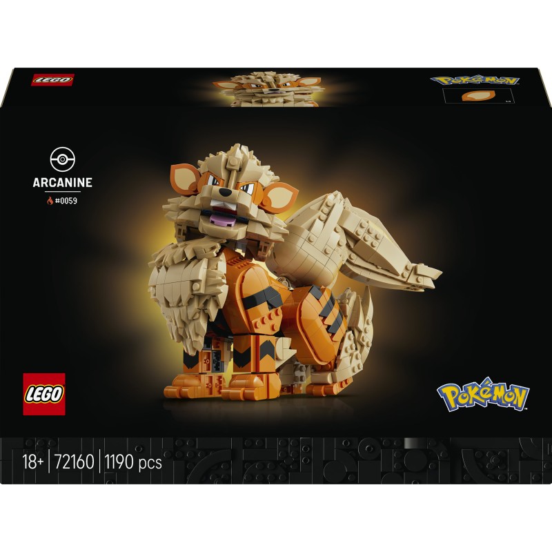 LEGO Pokémon 72160 Arcanine, Action Figure da Costruire per Adulti con Parti Snodabili, Idea Regalo per Gamer da Collezione
