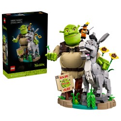 LEGO 72423 Shrek, Ciuchino e Gatto con gli Stivali, Kit Modellismo per Adulti da Esposizione con 3 Personaggi, Regalo per Fan
