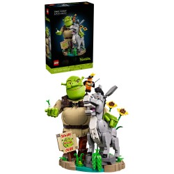 LEGO 72423 Shrek, Ciuchino e Gatto con gli Stivali, Kit Modellismo per Adulti da Esposizione con 3 Personaggi, Regalo per Fan