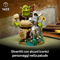 LEGO 72423 Shrek, Ciuchino e Gatto con gli Stivali, Kit Modellismo per Adulti da Esposizione con 3 Personaggi, Regalo per Fan