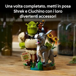 LEGO 72423 Shrek, Ciuchino e Gatto con gli Stivali, Kit Modellismo per Adulti da Esposizione con 3 Personaggi, Regalo per Fan