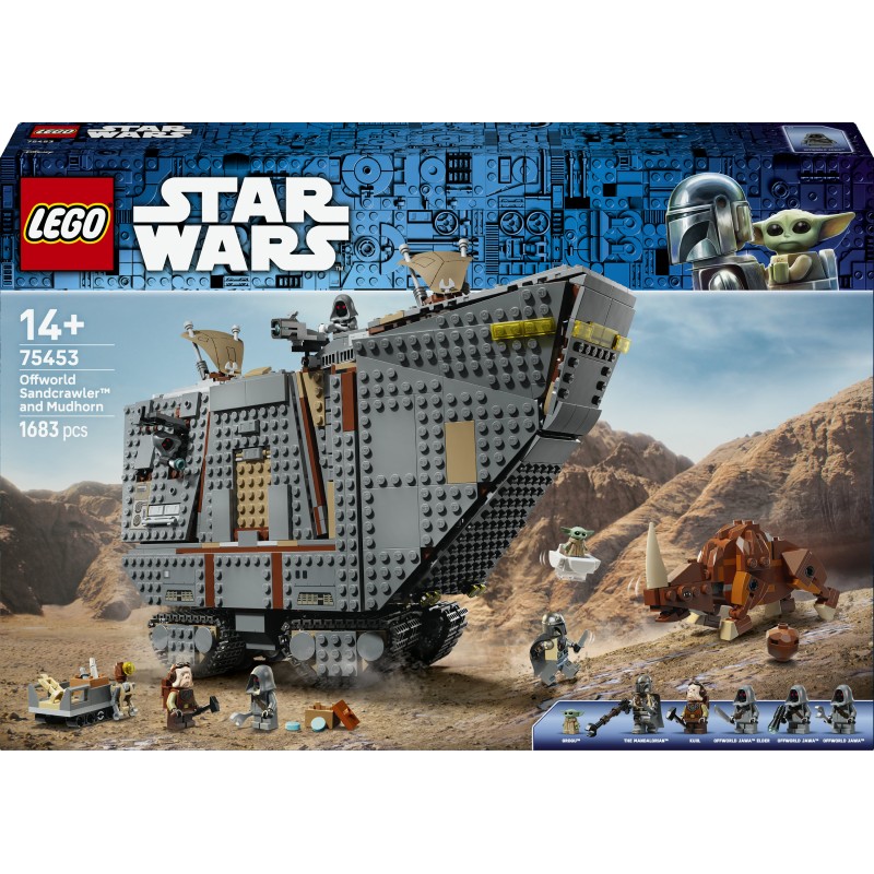 LEGO Star Wars 75453 Sandcrawler e Mudhorn Offworld, Kit con Figura di Grogu e 5 Minifigure, Regalo di Compleanno Ragazzi 14+