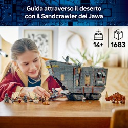 LEGO Star Wars 75453 Sandcrawler e Mudhorn Offworld, Kit con Figura di Grogu e 5 Minifigure, Regalo di Compleanno Ragazzi 14+