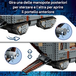 LEGO Star Wars 75453 Sandcrawler e Mudhorn Offworld, Kit con Figura di Grogu e 5 Minifigure, Regalo di Compleanno Ragazzi 14+