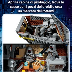 LEGO Star Wars 75453 Sandcrawler e Mudhorn Offworld, Kit con Figura di Grogu e 5 Minifigure, Regalo di Compleanno Ragazzi 14+