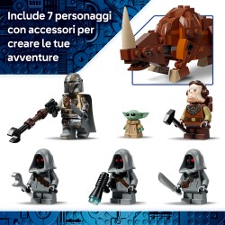 LEGO Star Wars 75453 Sandcrawler e Mudhorn Offworld, Kit con Figura di Grogu e 5 Minifigure, Regalo di Compleanno Ragazzi 14+