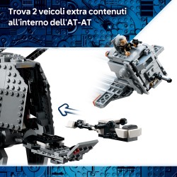 LEGO Star Wars 75454 AT-AT Imperial Remnant con INT-4, Kit con Navetta, Speeder Bike, 6 Minifigure e 1 Figura, Regalo da 10+