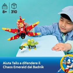 LEGO Sonic the Hedgehog 77119 Tornado-1 di Tails, Aereo Giocattolo con 2 Personaggi e Smeraldo del Caos, Regalo per Gamer 8+