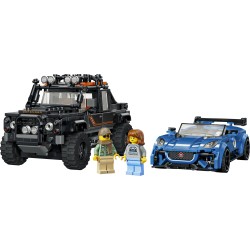 LEGO Speed Champions 77264 Jaguar Project 7 e Land Rover Defender, Set con 2 Macchine Giocattolo e 2 Minifigure, Regalo 10+