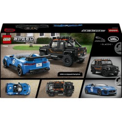 LEGO Speed Champions 77264 Jaguar Project 7 e Land Rover Defender, Set con 2 Macchine Giocattolo e 2 Minifigure, Regalo 10+