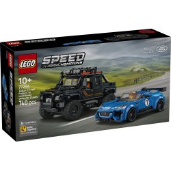 LEGO Speed Champions 77264 Jaguar Project 7 e Land Rover Defender, Set con 2 Macchine Giocattolo e 2 Minifigure, Regalo 10+