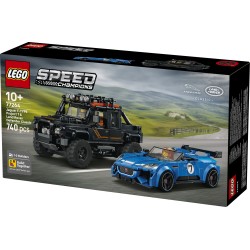 LEGO Speed Champions 77264 Jaguar Project 7 e Land Rover Defender, Set con 2 Macchine Giocattolo e 2 Minifigure, Regalo 10+