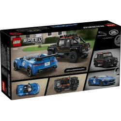 LEGO Speed Champions 77264 Jaguar Project 7 e Land Rover Defender, Set con 2 Macchine Giocattolo e 2 Minifigure, Regalo 10+