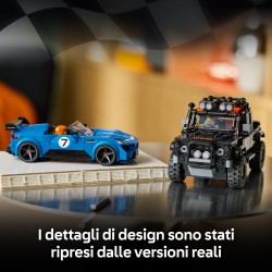 LEGO Speed Champions 77264 Jaguar Project 7 e Land Rover Defender, Set con 2 Macchine Giocattolo e 2 Minifigure, Regalo 10+
