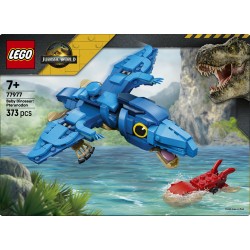LEGO Jurassic World 77977 Dinosauro Bebè: Pteranodonte, Giocattolo Interattivo con Action Figure e Calamaro, Regalo da 7+