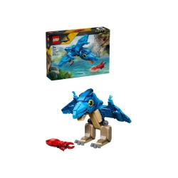 LEGO Jurassic World 77977 Dinosauro Bebè: Pteranodonte, Giocattolo Interattivo con Action Figure e Calamaro, Regalo da 7+