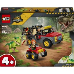 LEGO Jurassic World 77978 Camion da Trasporto per il Giovane T. Rex, Giocattolo con Dinosauro, ATV e 2 Minifigure, Regalo 4+