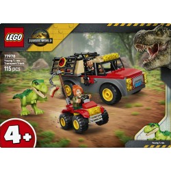 LEGO Jurassic World 77978 Camion da Trasporto per il Giovane T. Rex, Giocattolo con Dinosauro, ATV e 2 Minifigure, Regalo 4+