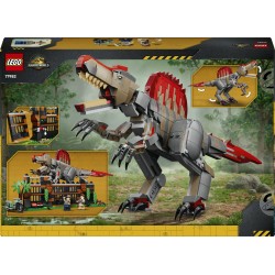 LEGO Jurassic World 77982 Fuga dal Dinosauro Spinosauro, Giocattolo Interattivo con Dino, Moto e 2 Minifigure, Regalo da 9+