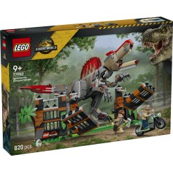 LEGO Jurassic World 77982 Fuga dal Dinosauro Spinosauro, Giocattolo Interattivo con Dino, Moto e 2 Minifigure, Regalo da 9+
