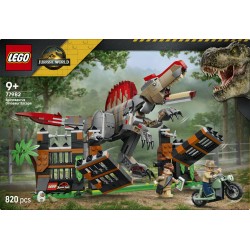 LEGO Jurassic World 77982 Fuga dal Dinosauro Spinosauro, Giocattolo Interattivo con Dino, Moto e 2 Minifigure, Regalo da 9+
