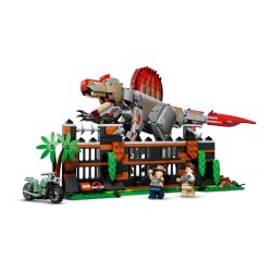 LEGO Jurassic World 77982 Fuga dal Dinosauro Spinosauro, Giocattolo Interattivo con Dino, Moto e 2 Minifigure, Regalo da 9+