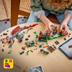 LEGO Jurassic World 77982 Fuga dal Dinosauro Spinosauro, Giocattolo Interattivo con Dino, Moto e 2 Minifigure, Regalo da 9+