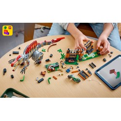 LEGO Jurassic World 77982 Fuga dal Dinosauro Spinosauro, Giocattolo Interattivo con Dino, Moto e 2 Minifigure, Regalo da 9+