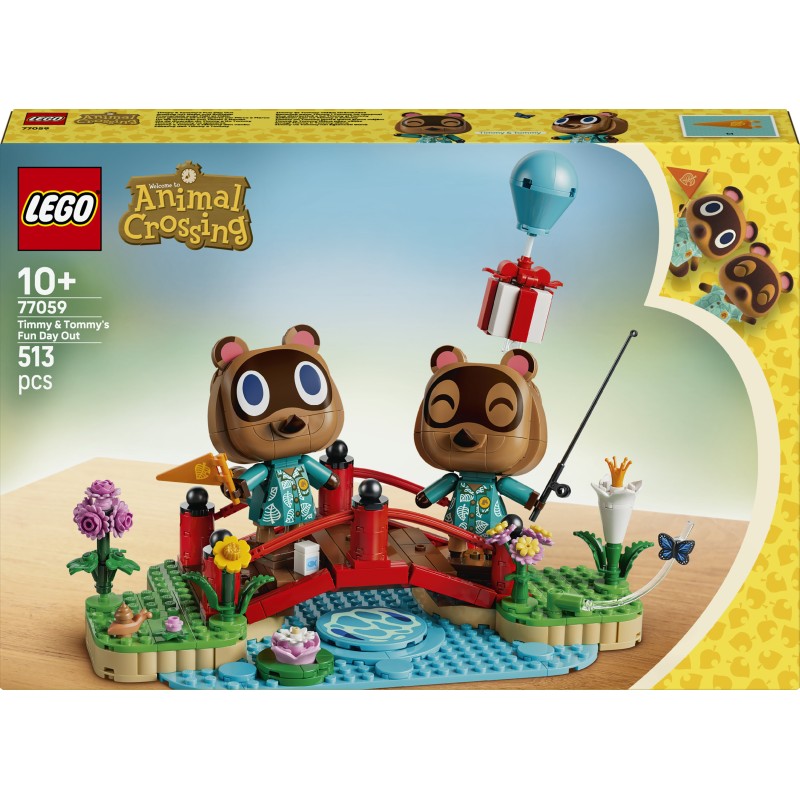 LEGO 77059 Animal Crossing Una Giornata all'Aria Aperta per Mirco e Marco, Action Figure di Procioni con Accessori, Regalo 10+