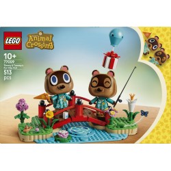 LEGO 77059 Animal Crossing Una Giornata all'Aria Aperta per Mirco e Marco, Action Figure di Procioni con Accessori, Regalo 10+