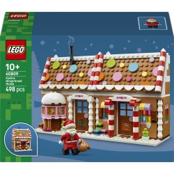 LEGO 40809 Casa di Pan di Zenzero Festiva, Gioco Natalizio con Minifigure di Babbo Natale e Accessori, Regalo per Bambini 10+
