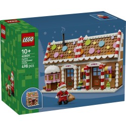 LEGO 40809 Casa di Pan di Zenzero Festiva, Gioco Natalizio con Minifigure di Babbo Natale e Accessori, Regalo per Bambini 10+